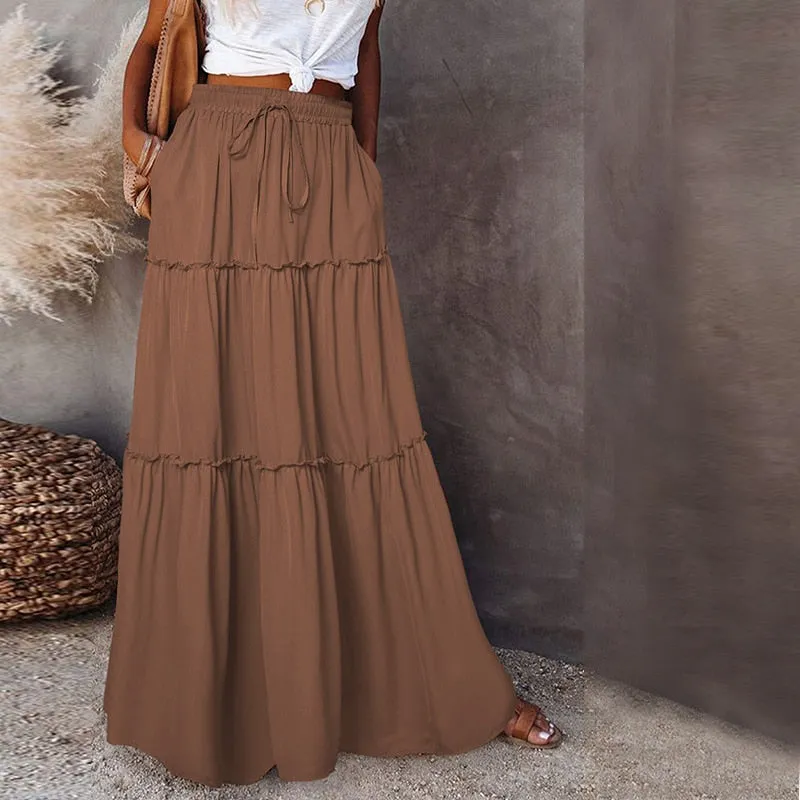 Long High Waist Maxi Skirt