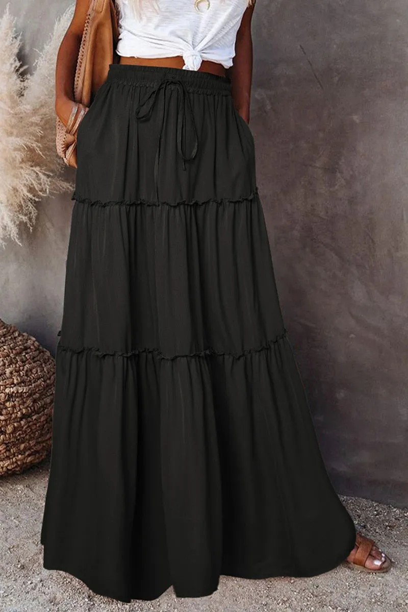 Long High Waist Maxi Skirt