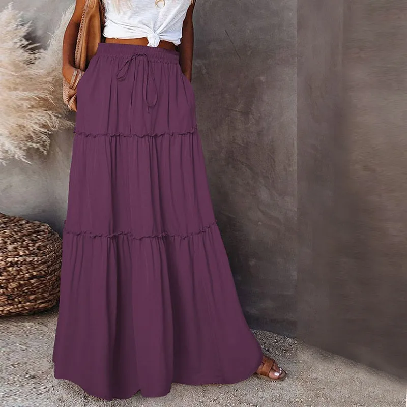 Long High Waist Maxi Skirt