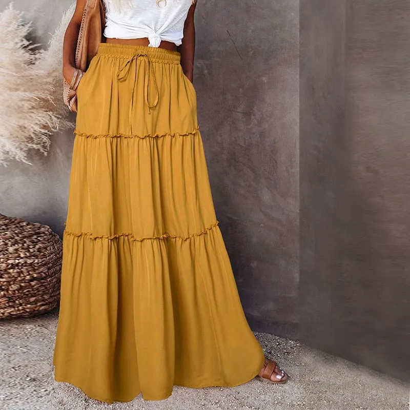 Long High Waist Maxi Skirt