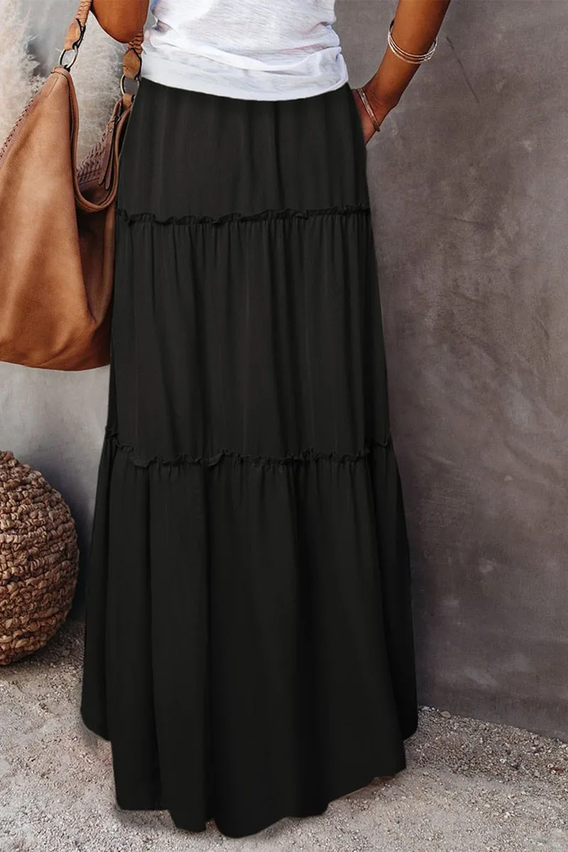 Long High Waist Maxi Skirt
