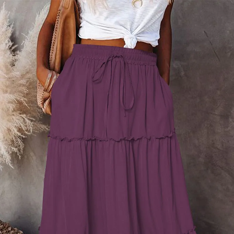 Long High Waist Maxi Skirt