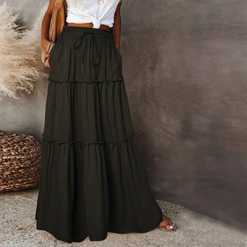 Long High Waist Maxi Skirt