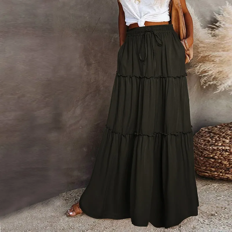 Long High Waist Maxi Skirt