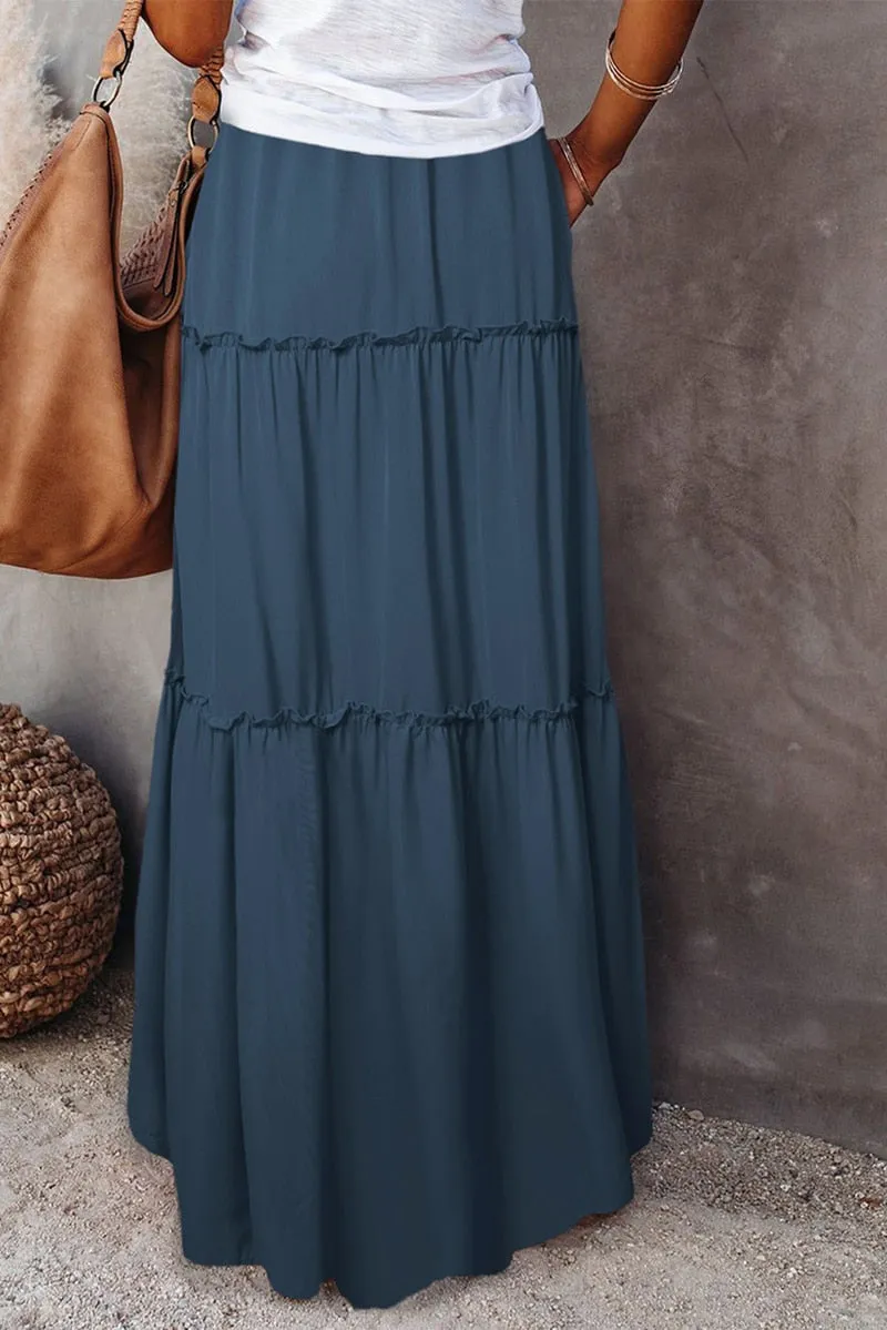 Long High Waist Maxi Skirt
