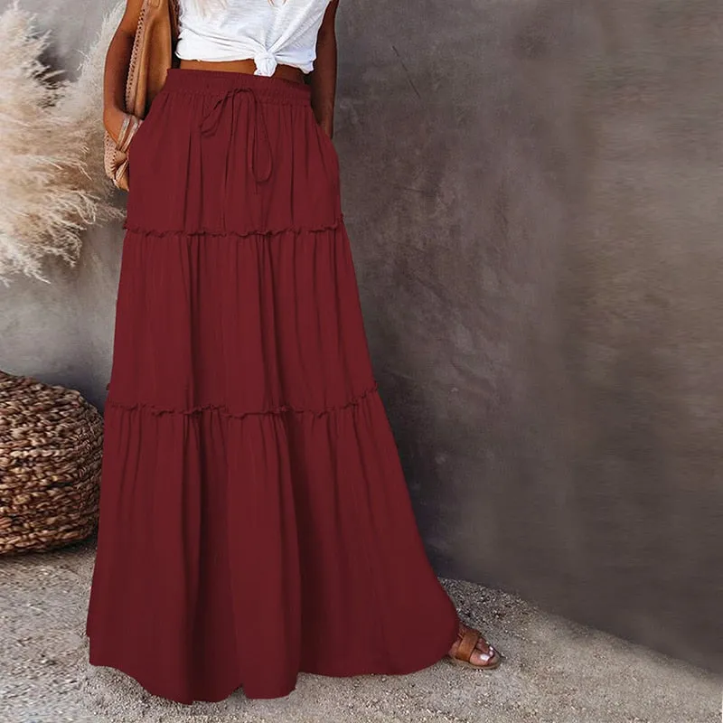 Long High Waist Maxi Skirt