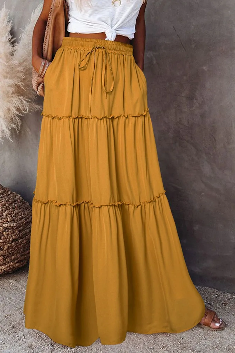 Long High Waist Maxi Skirt