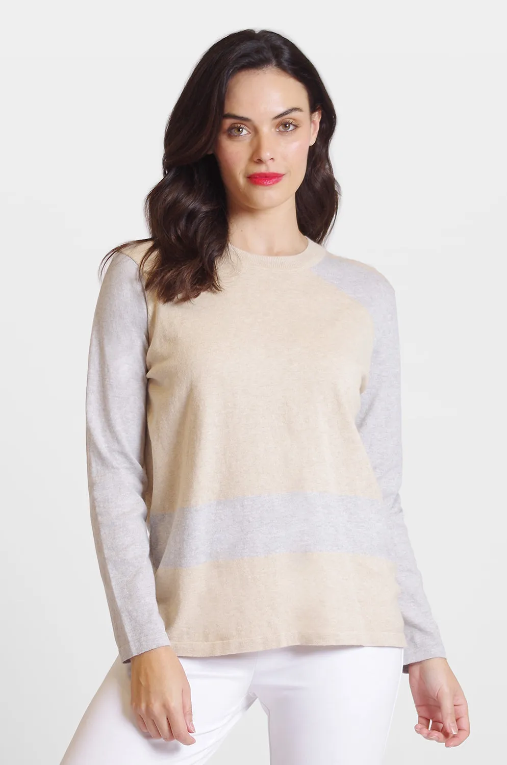 Long Sleeve Color Block Crew: FINAL SALE
