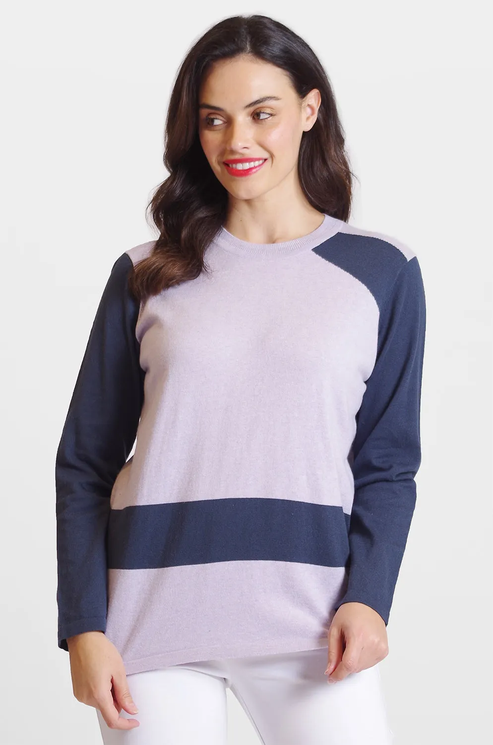Long Sleeve Color Block Crew: FINAL SALE