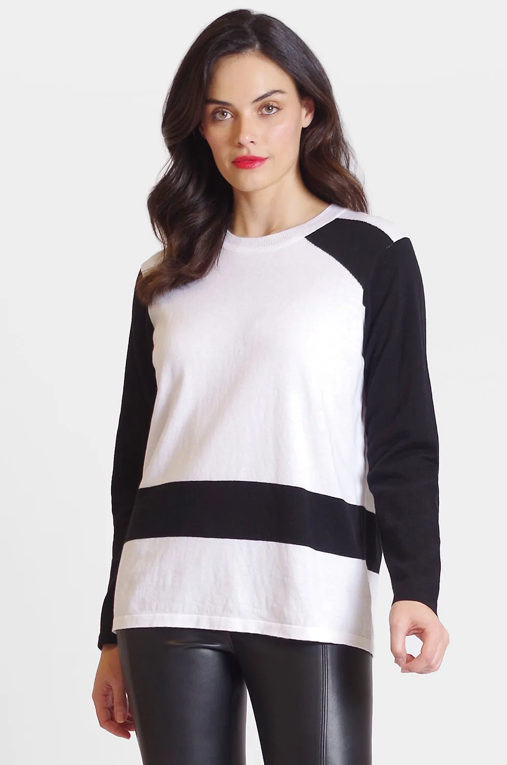 Long Sleeve Color Block Crew: FINAL SALE