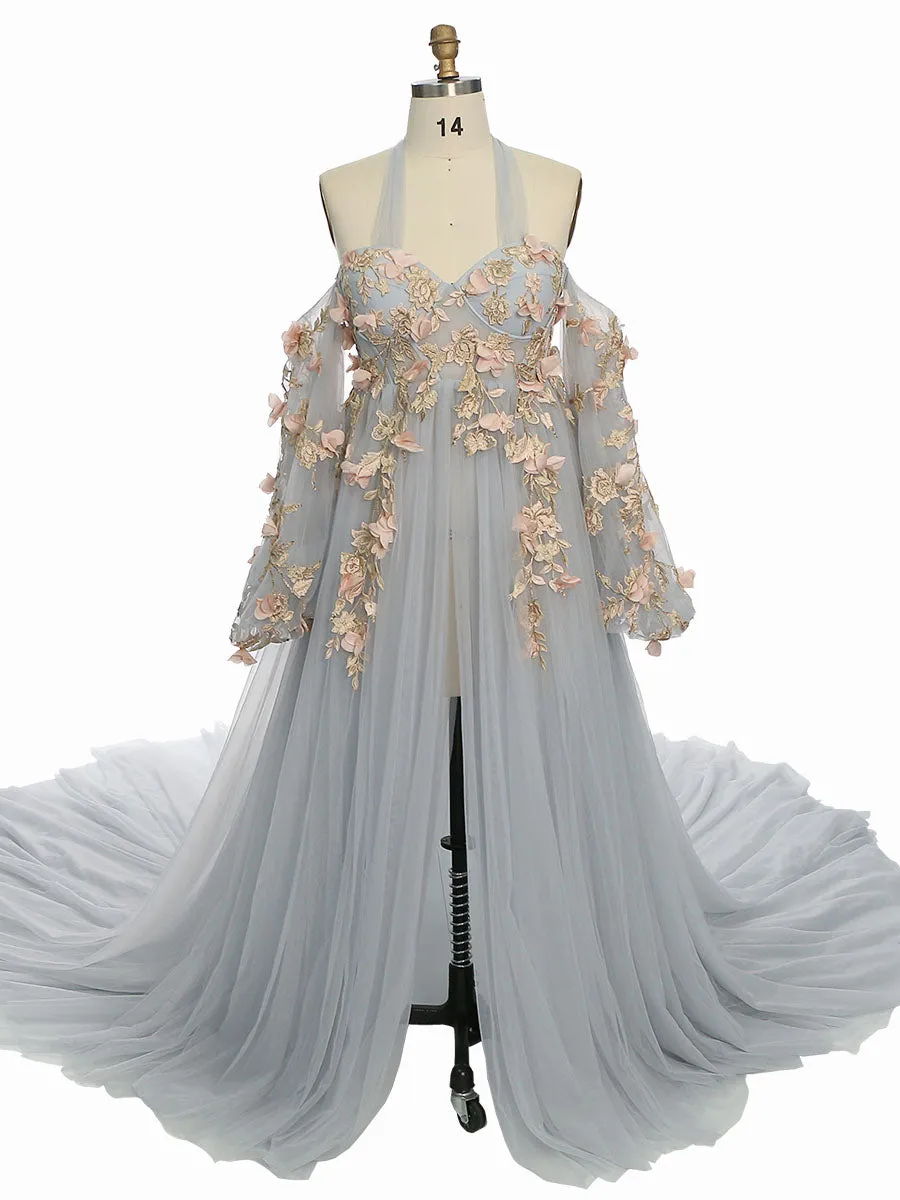 Long Sleeve Gorgeous Maternity Gown for Photoshoot Photography Dress for Photo Sessions YW231001