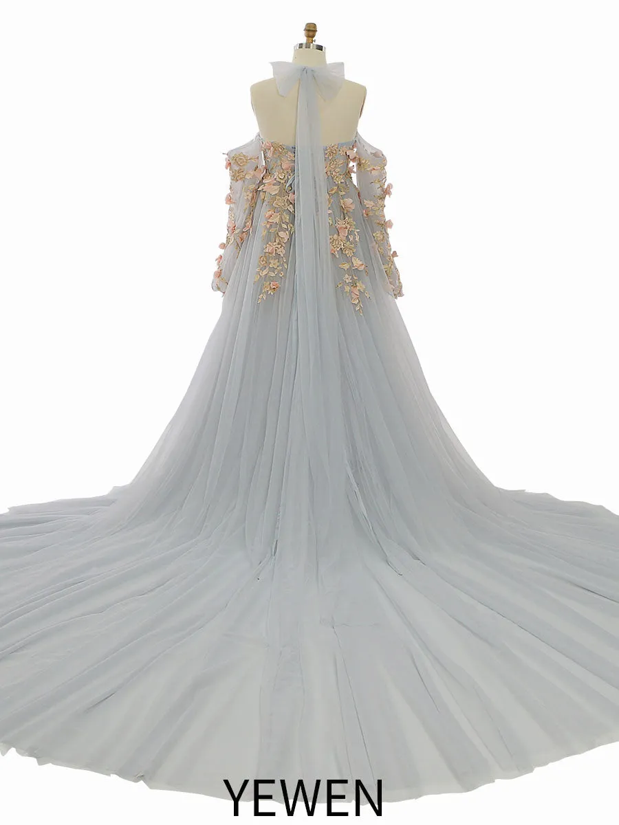 Long Sleeve Gorgeous Maternity Gown for Photoshoot Photography Dress for Photo Sessions YW231001