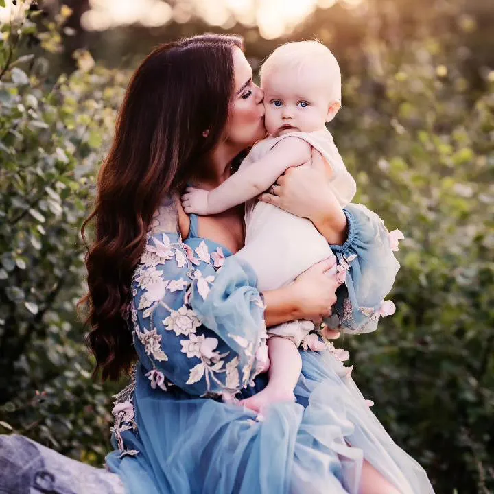 Long Sleeve Gorgeous Maternity Gown for Photoshoot Photography Dress for Photo Sessions YW231001