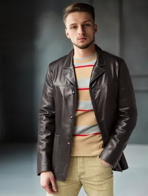 Loose-Fit Comfy Leather Coat for Men