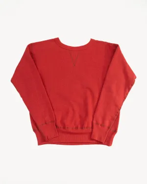 Lot 260 - DENIME - Four Needle V-Gusset Crew Neck Sweatshirt - Red