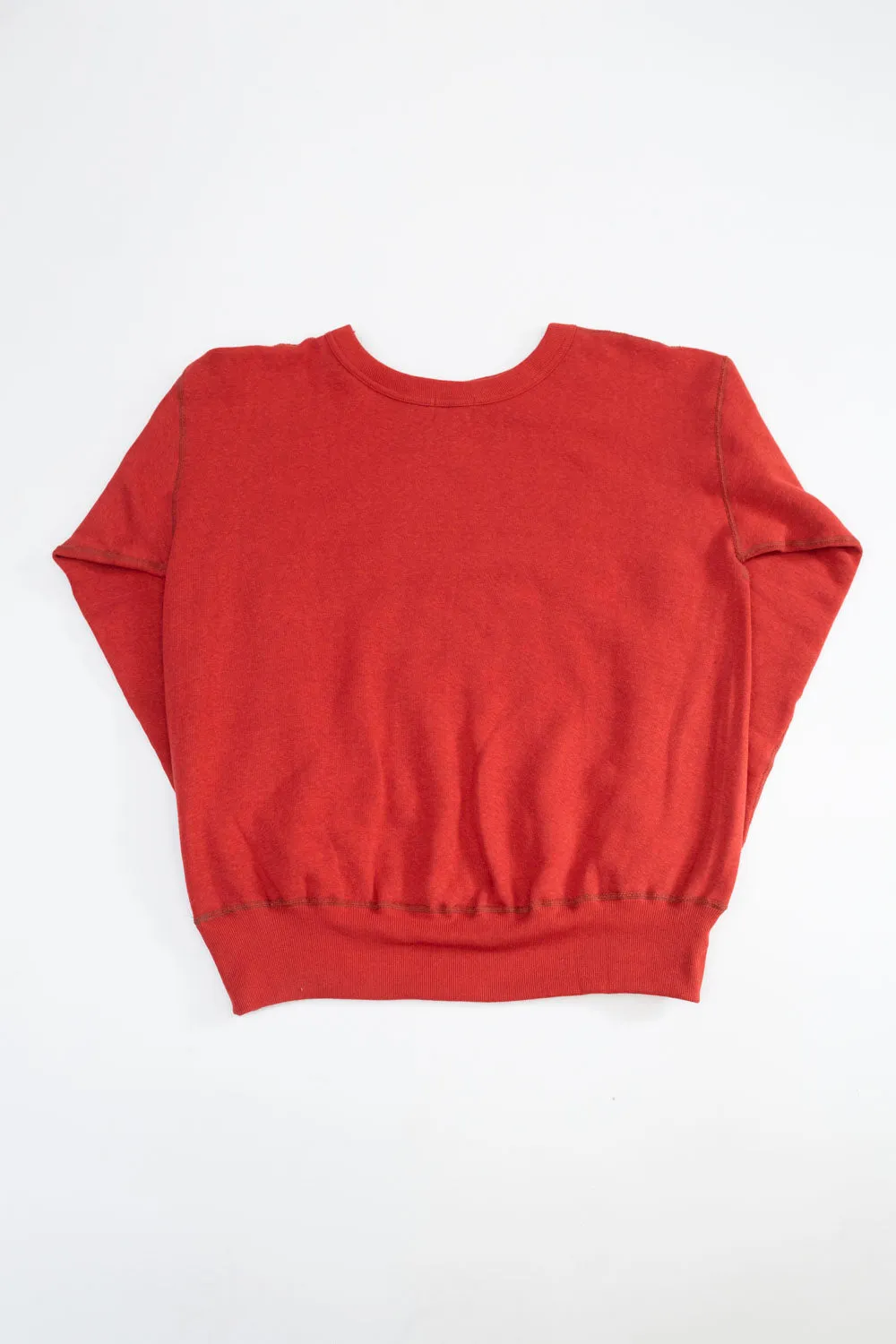 Lot 260 - DENIME - Four Needle V-Gusset Crew Neck Sweatshirt - Red