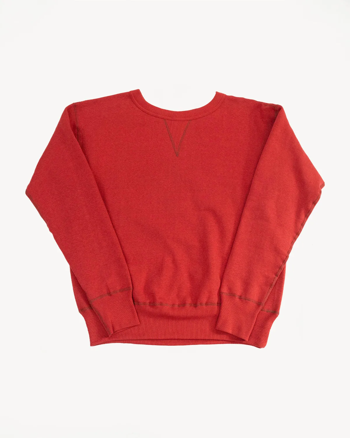 Lot 260 - DENIME - Four Needle V-Gusset Crew Neck Sweatshirt - Red