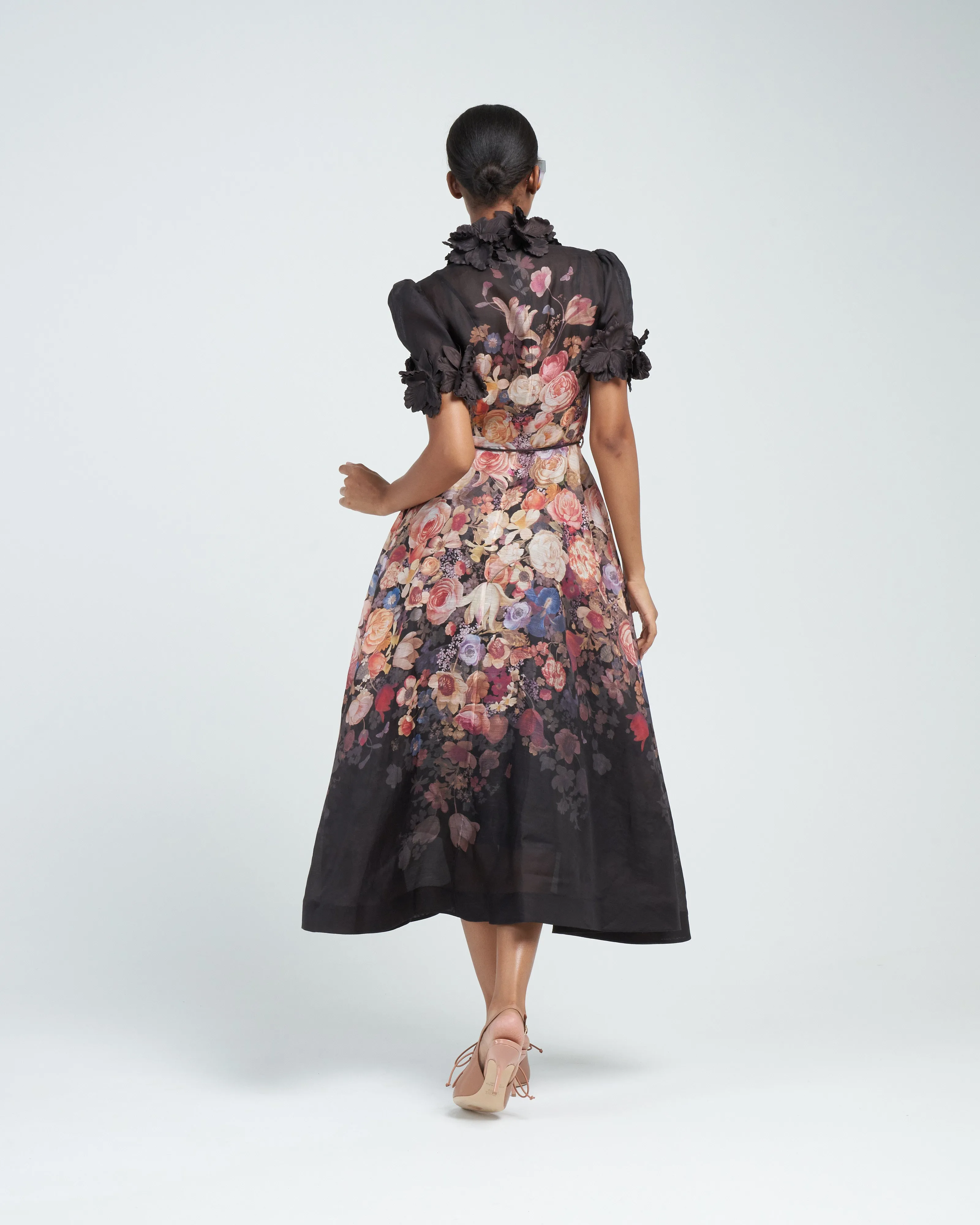 luminosity liftoff flower midi - morisot black print