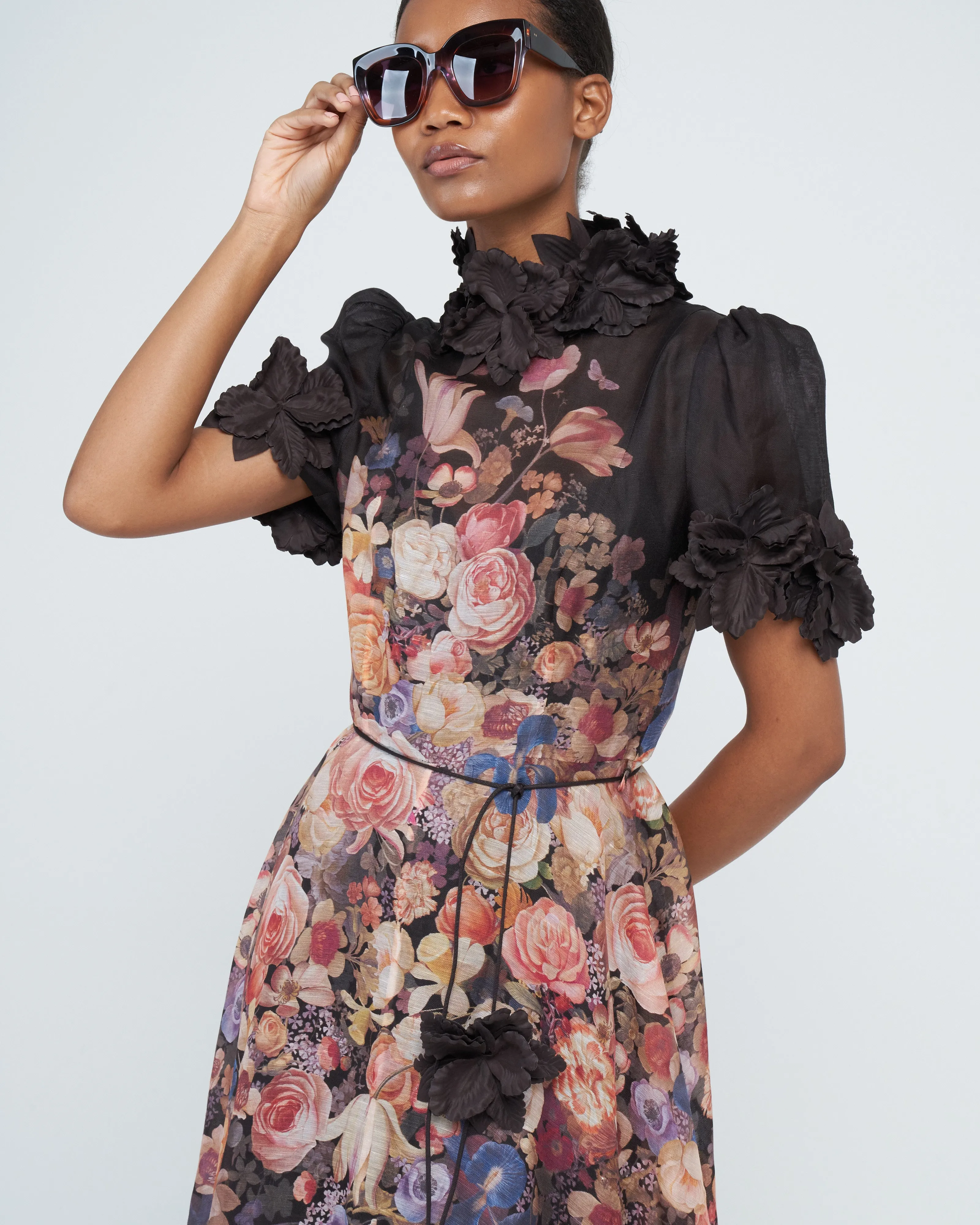 luminosity liftoff flower midi - morisot black print