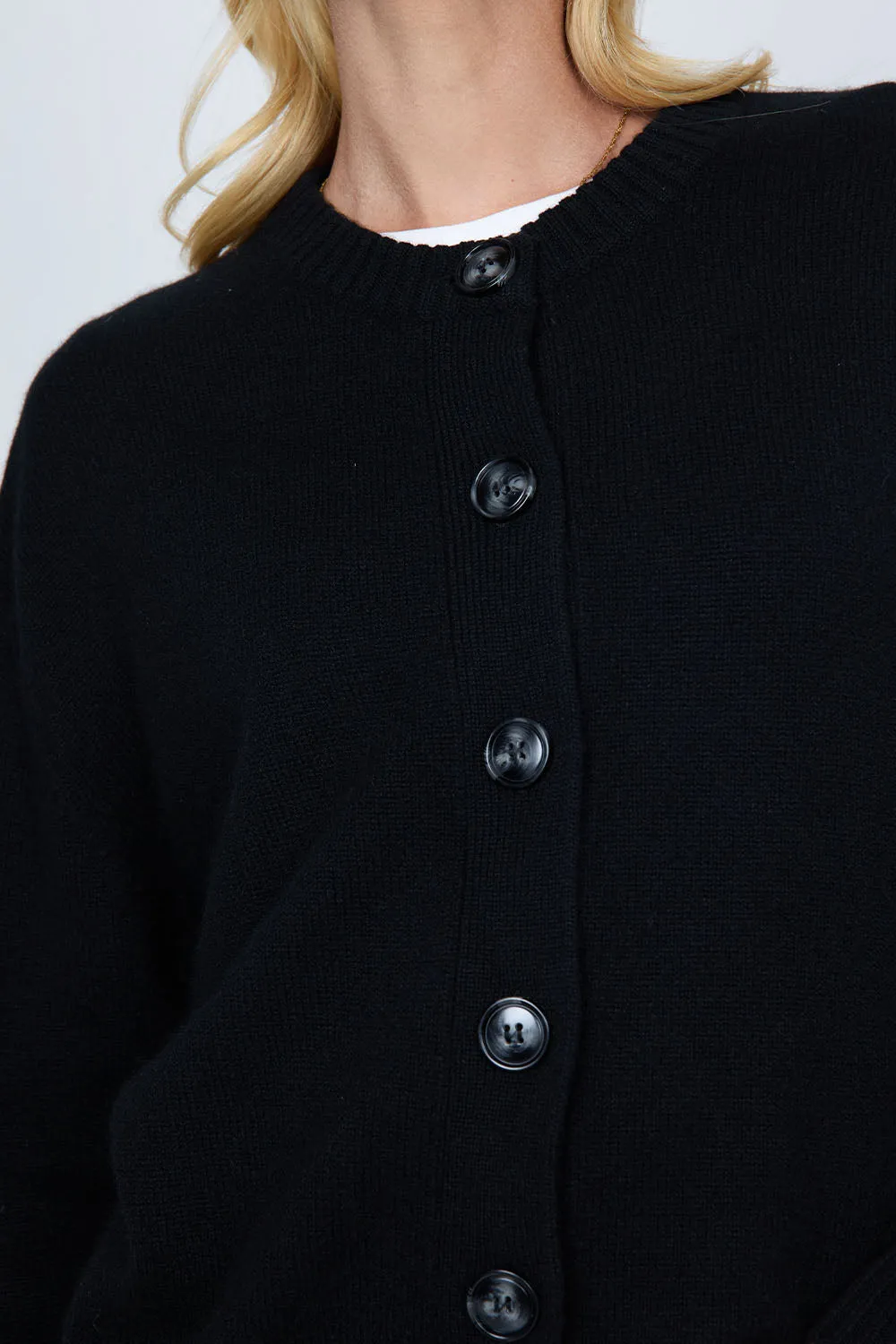 Luxe Cashmere Cardigan - Obsidian