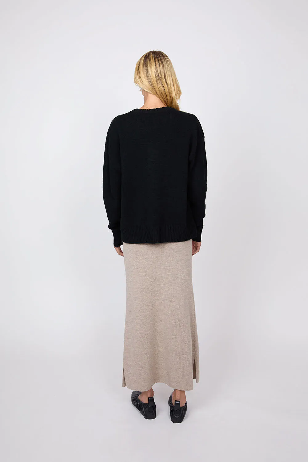 Luxe Cashmere Cardigan - Obsidian