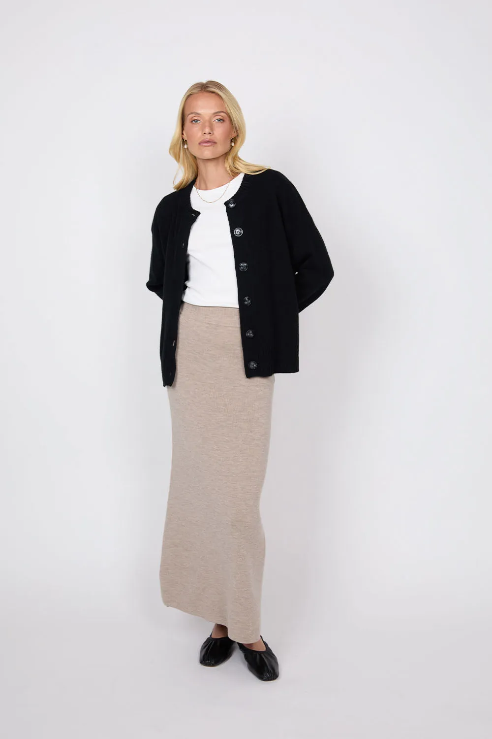 Luxe Cashmere Cardigan - Obsidian