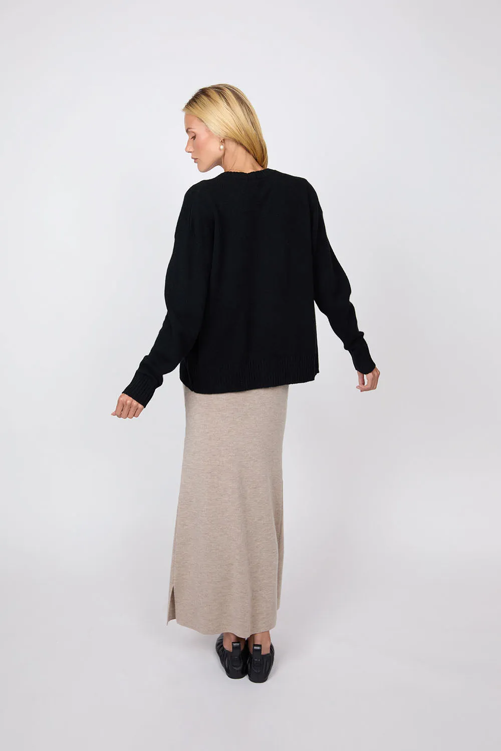 Luxe Cashmere Cardigan - Obsidian
