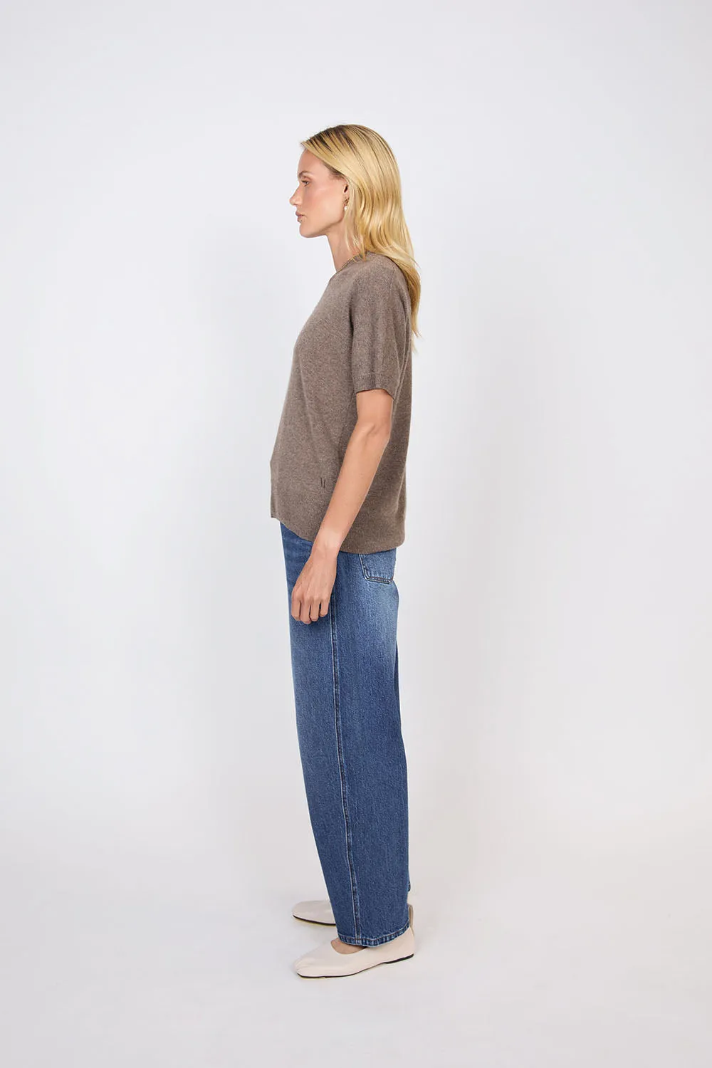 Luxe Cashmere Tee - Hazelnut