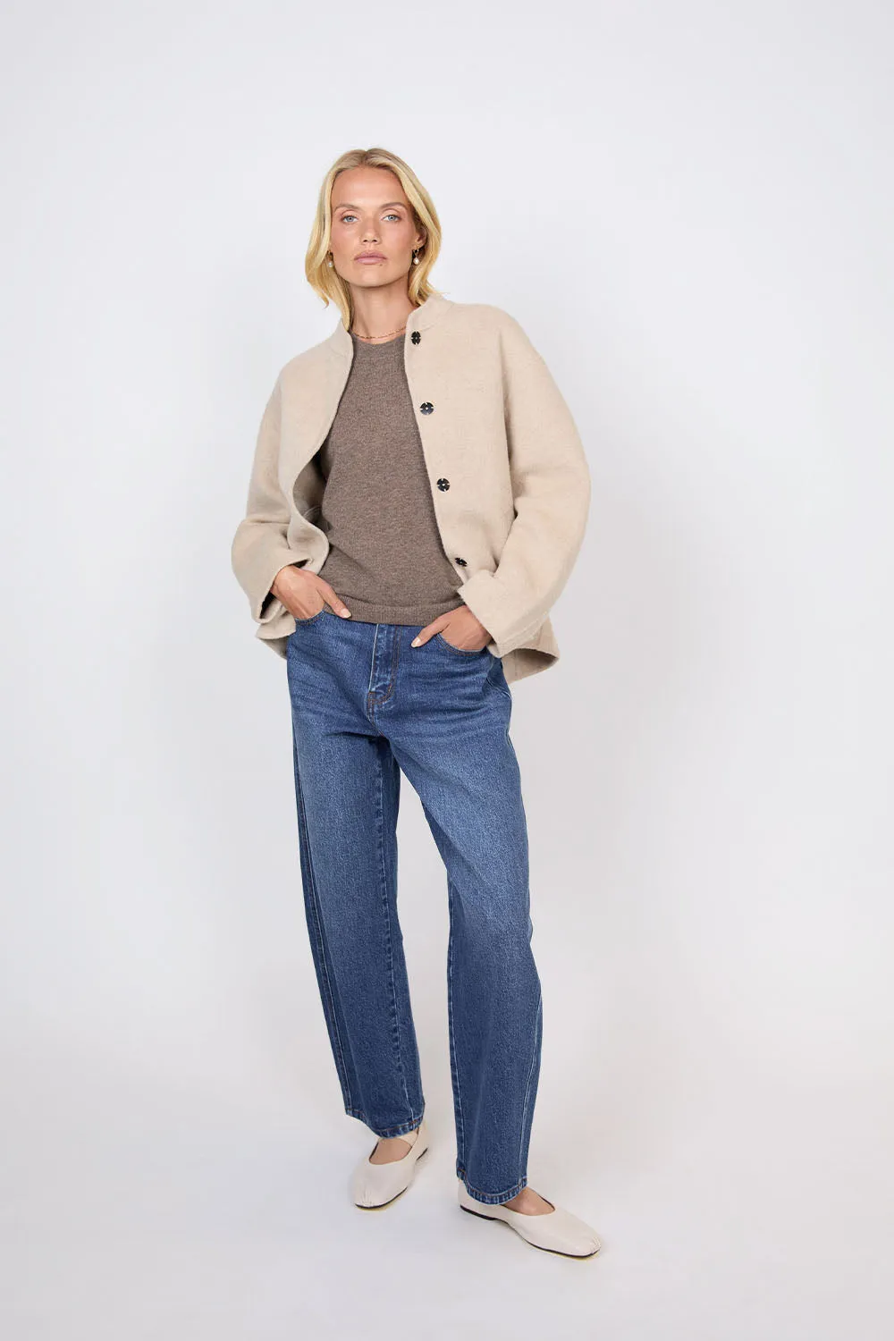 Luxe Cashmere Tee - Hazelnut