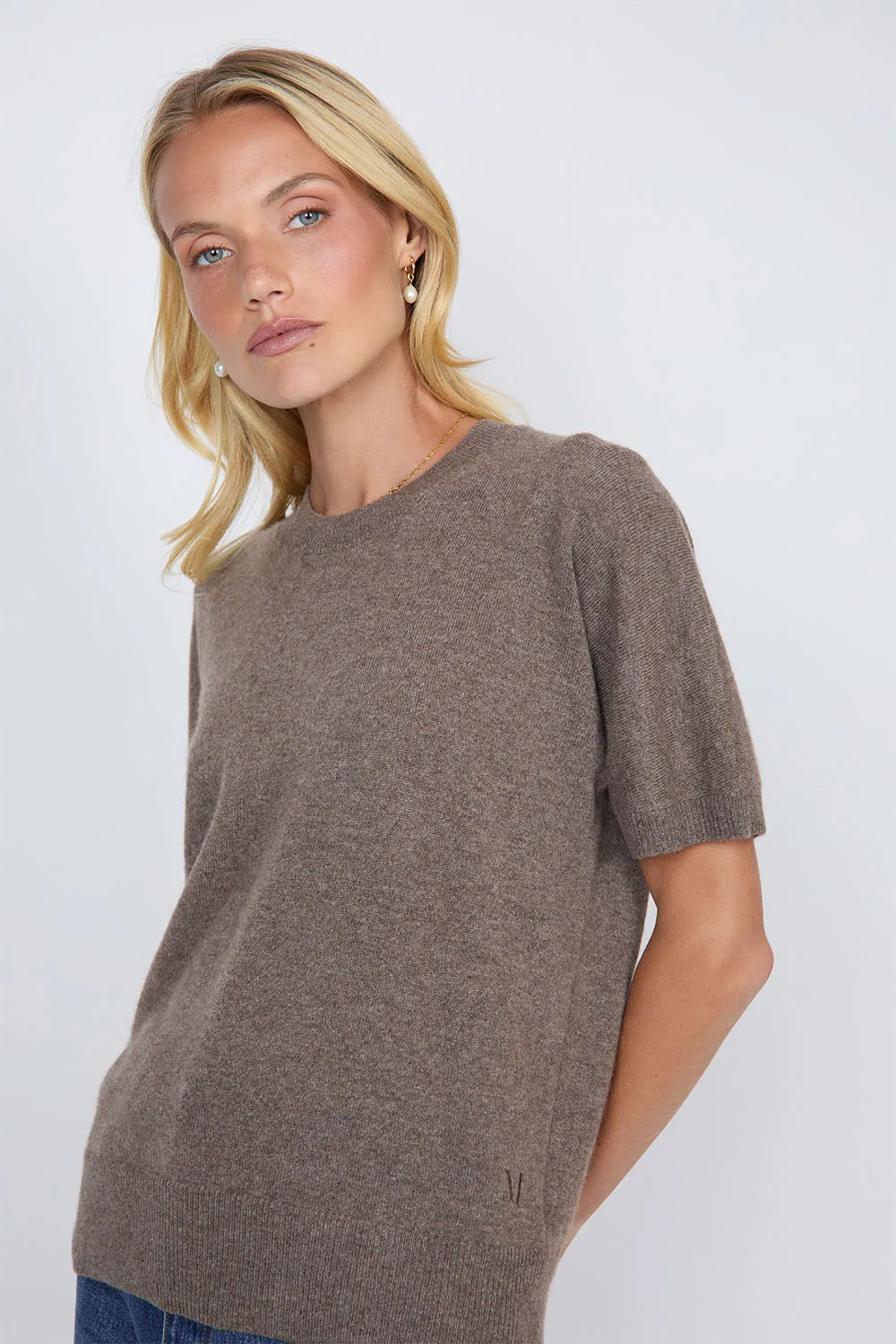 Luxe Cashmere Tee - Hazelnut