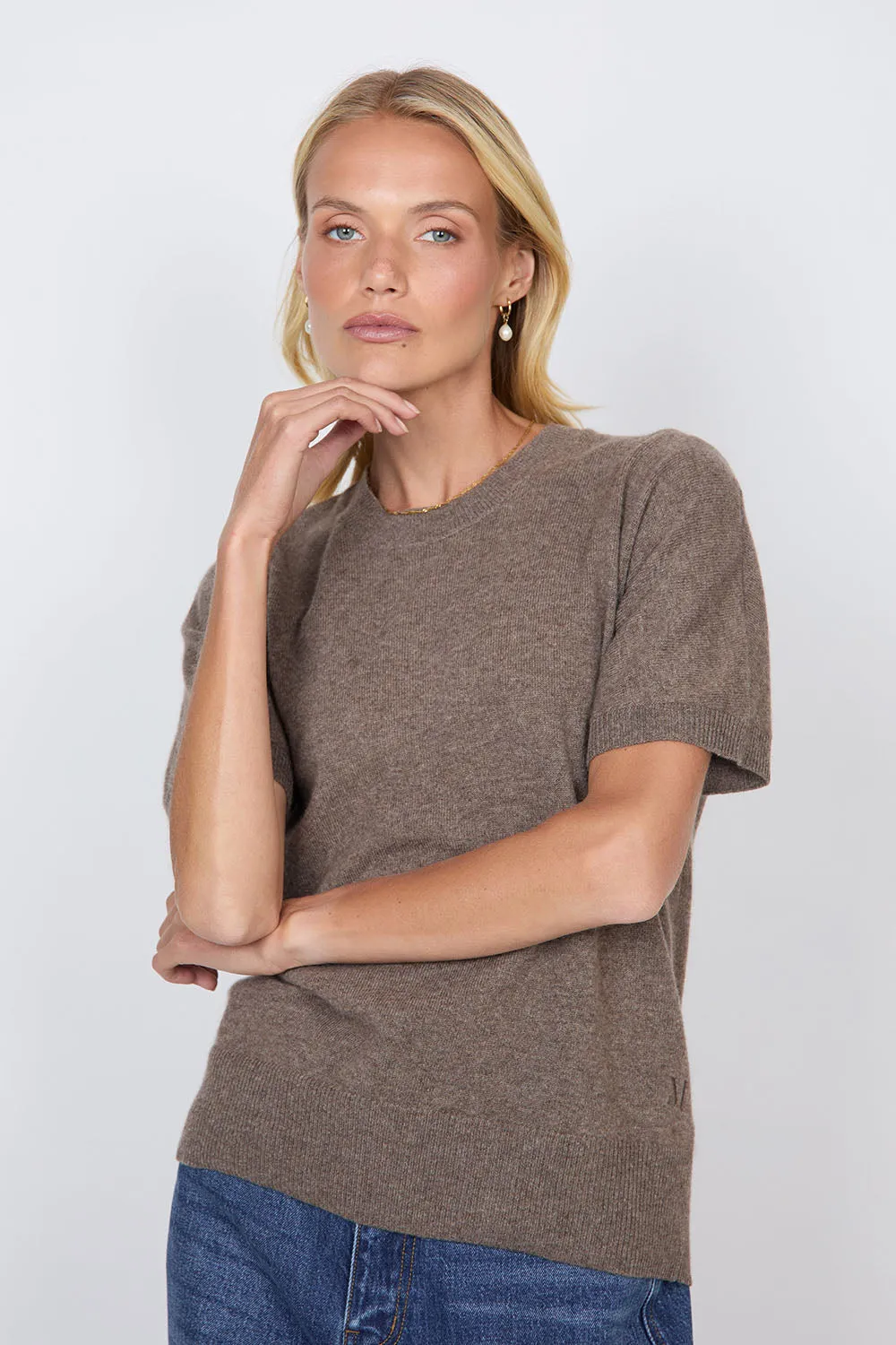 Luxe Cashmere Tee - Hazelnut
