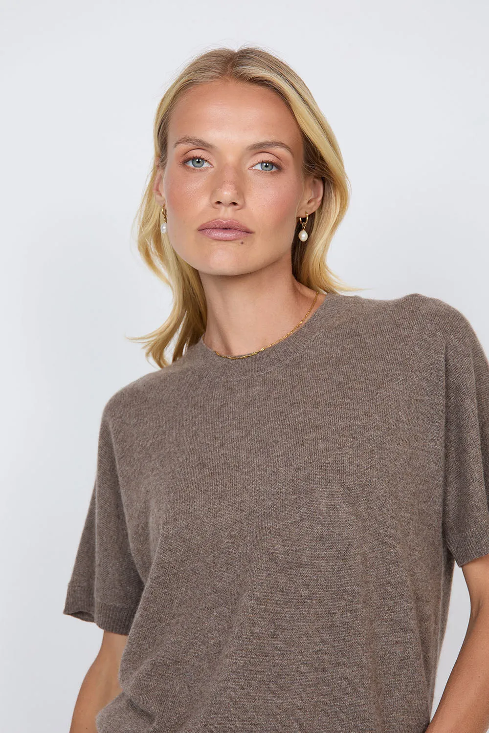 Luxe Cashmere Tee - Hazelnut