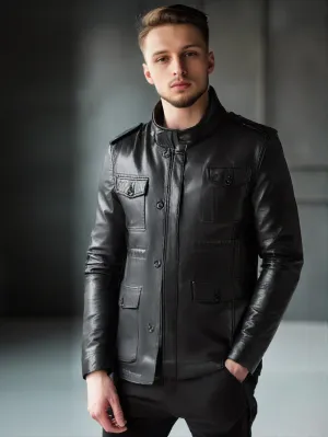 Macho Raunchy Leather Coat for Men