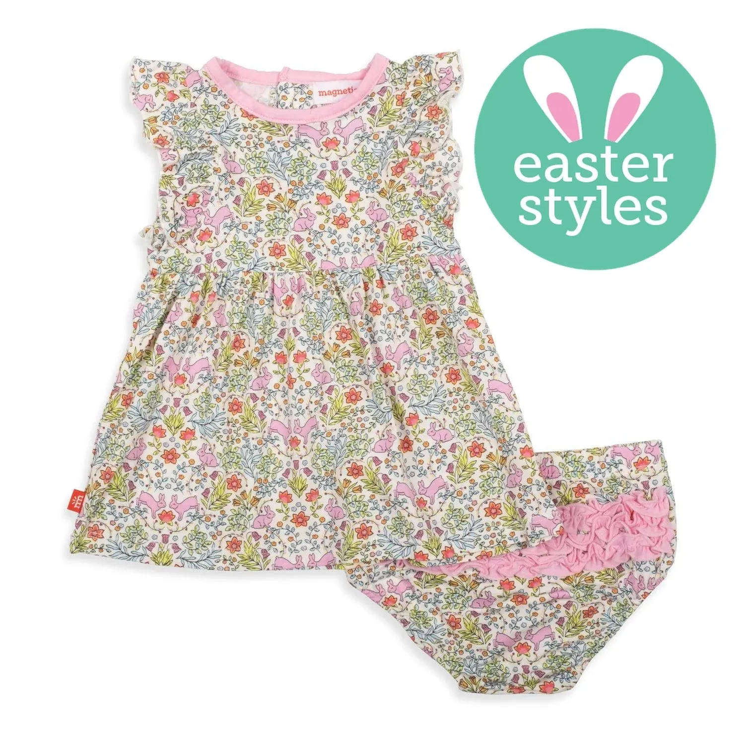Magnetic Me: Hop Hop Modal Magnetic Infant Dress & Diaper Cover