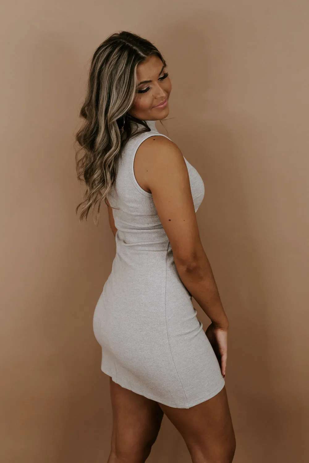Make An Appearance Mock Dress, Oatmeal