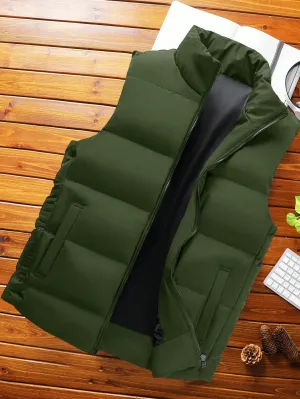 Manfinity Homme Men Zipper Front Vest Puffer Coat