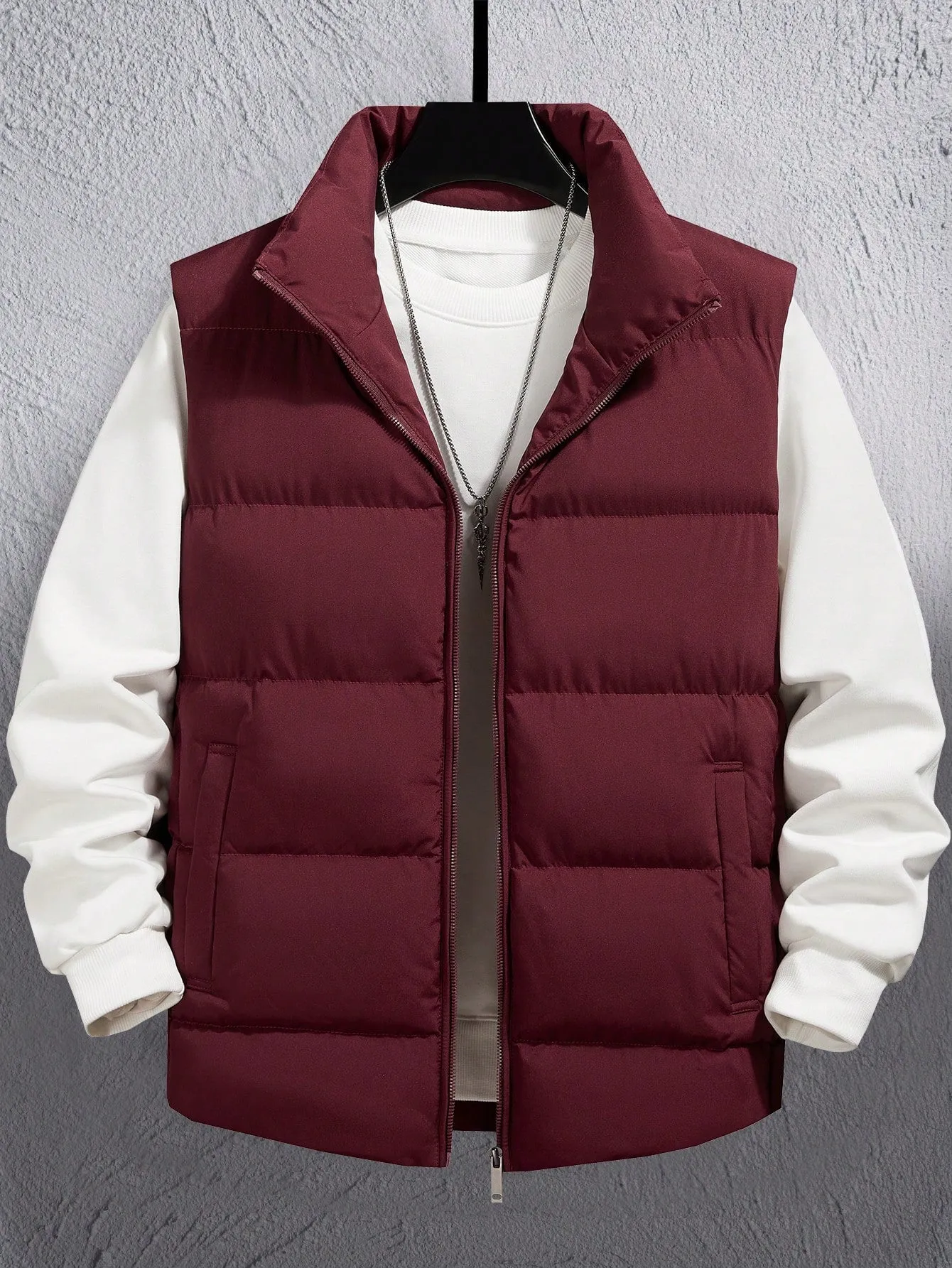 Manfinity Homme Men Zipper Front Vest Puffer Coat