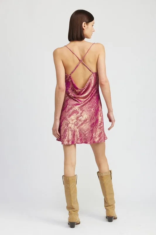 Marble Mini Slip Dress