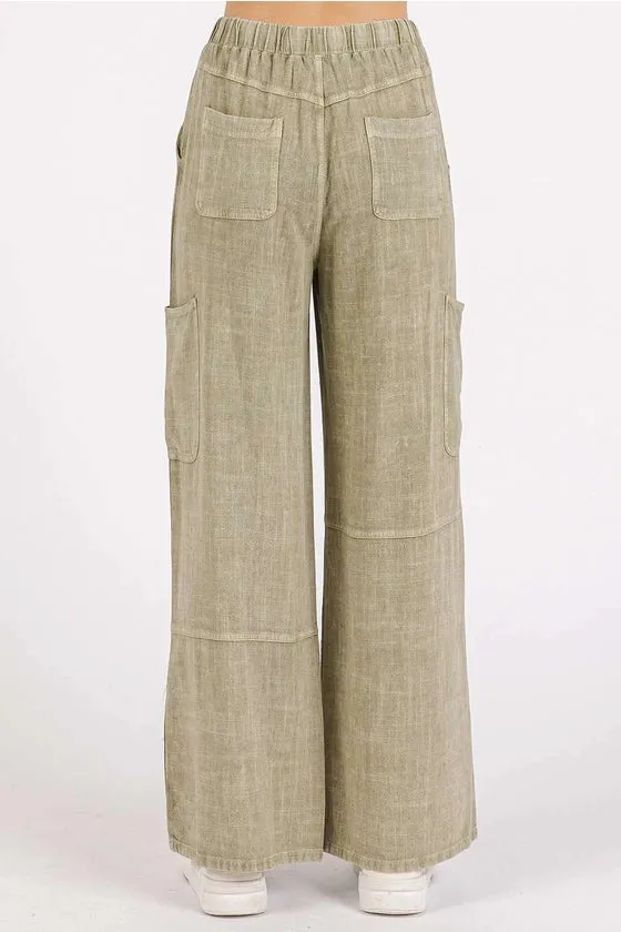 Markie Mineral Wash Elastic Waist Pants
