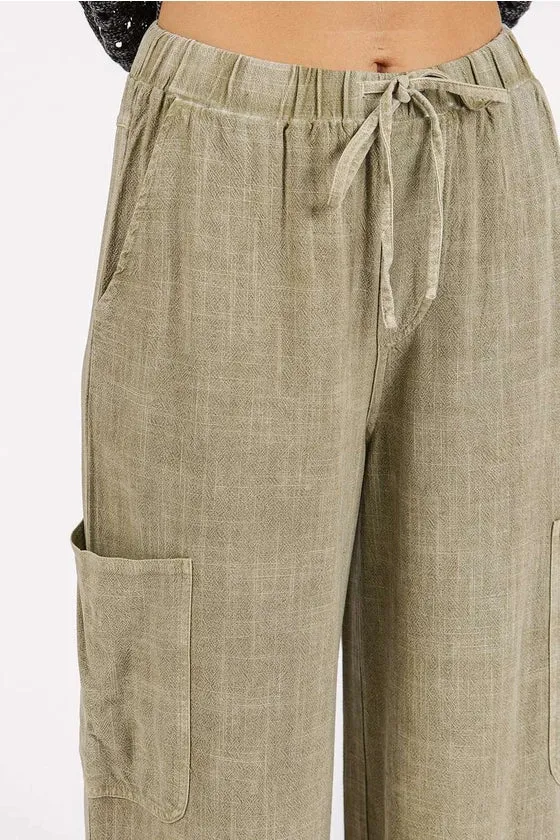 Markie Mineral Wash Elastic Waist Pants