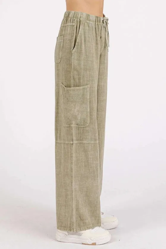 Markie Mineral Wash Elastic Waist Pants