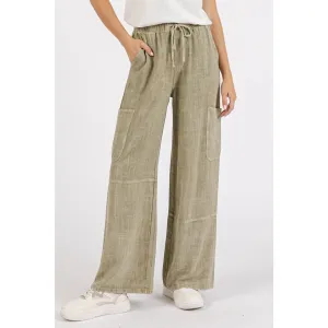 Markie Mineral Wash Elastic Waist Pants