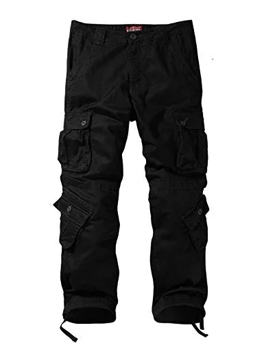 Match Men's Wild Cargo Pants(Black,32)