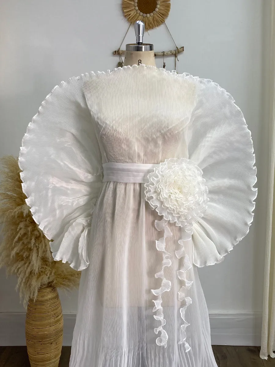 Maternity Dress for Photo Shoot Ivory Maternity Gown Organza Pregnancy Dress YW240051