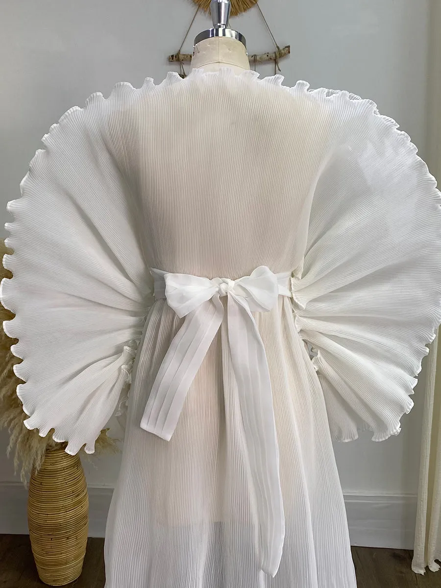 Maternity Dress for Photo Shoot Ivory Maternity Gown Organza Pregnancy Dress YW240051