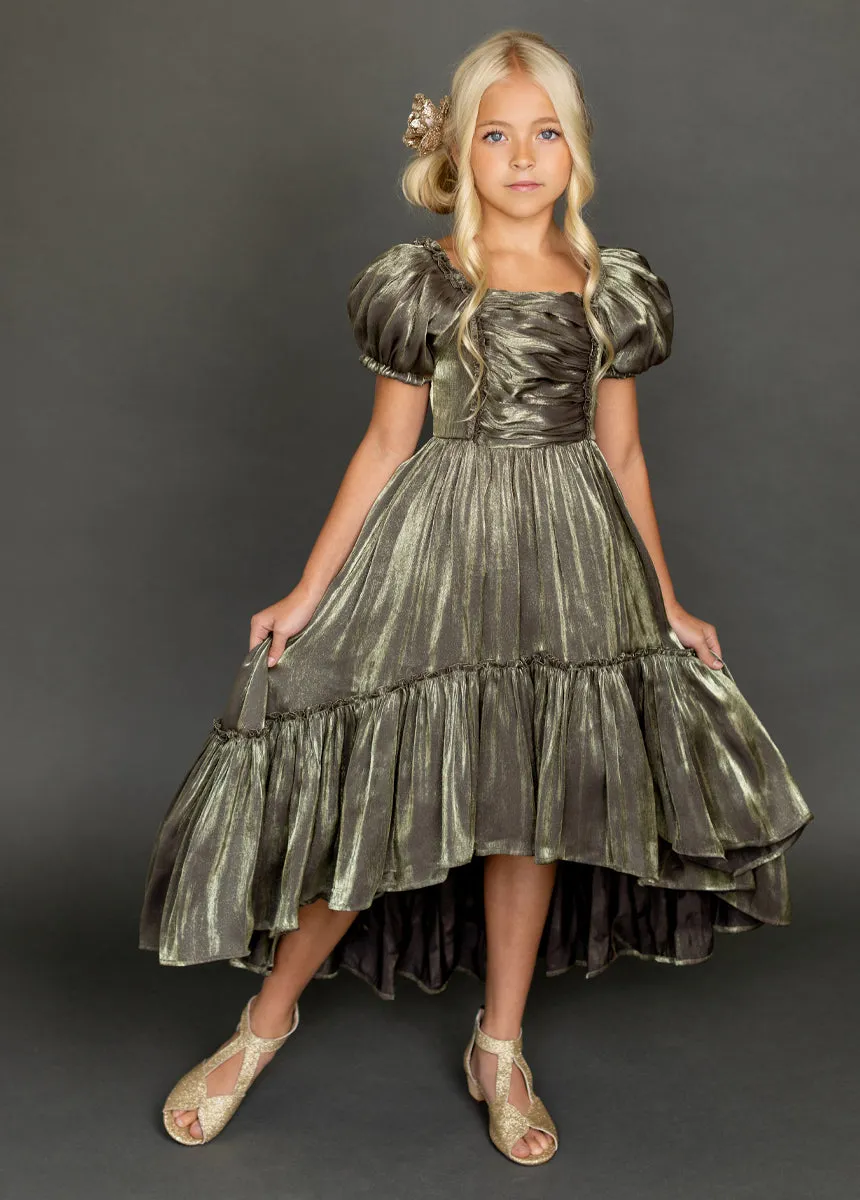 Mathilda Petticoat Dress in Bronze Iridescent