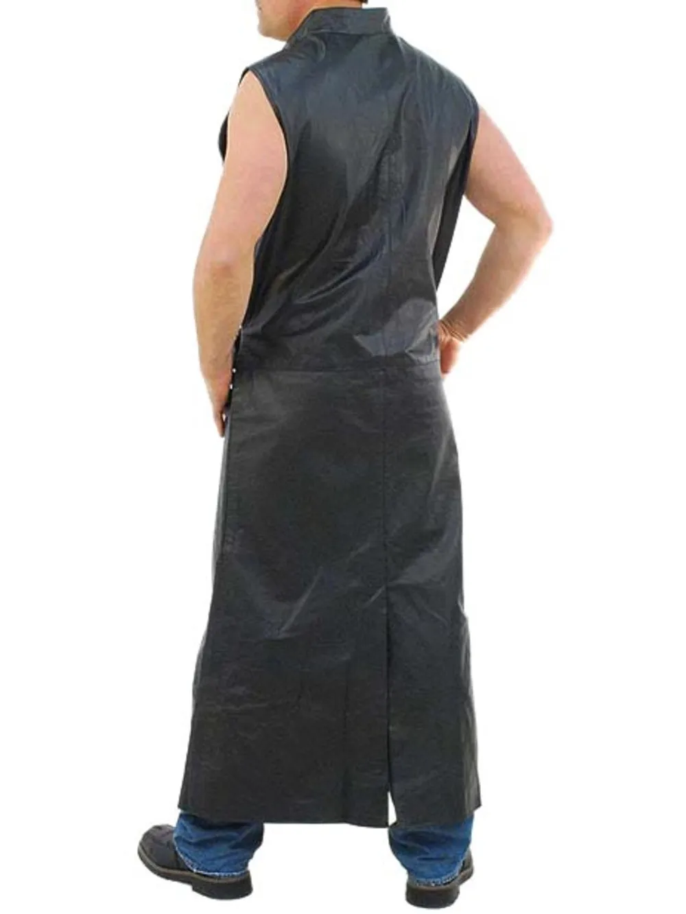 Matrix Style Long Leather Coat for Men