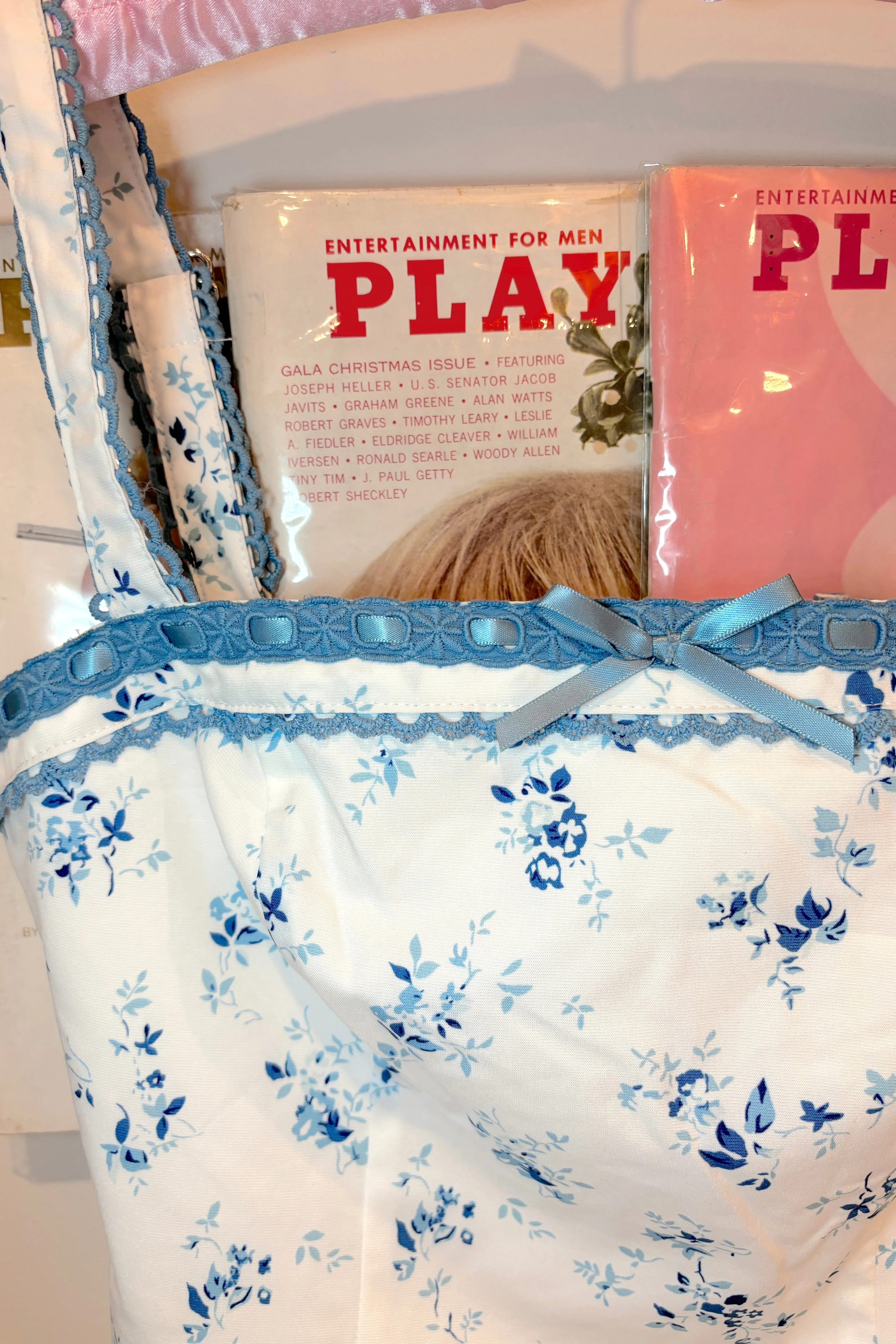 Mckenna Blue Floral Bow Top