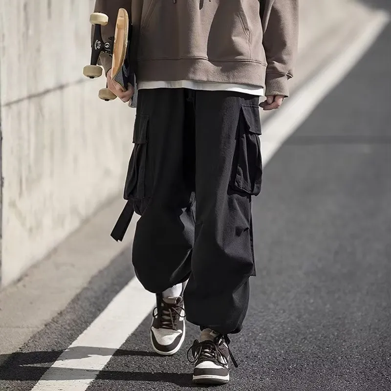 Men Cargo Pants Retro Classic Men's Loose Casual Trousers Pants Autumn