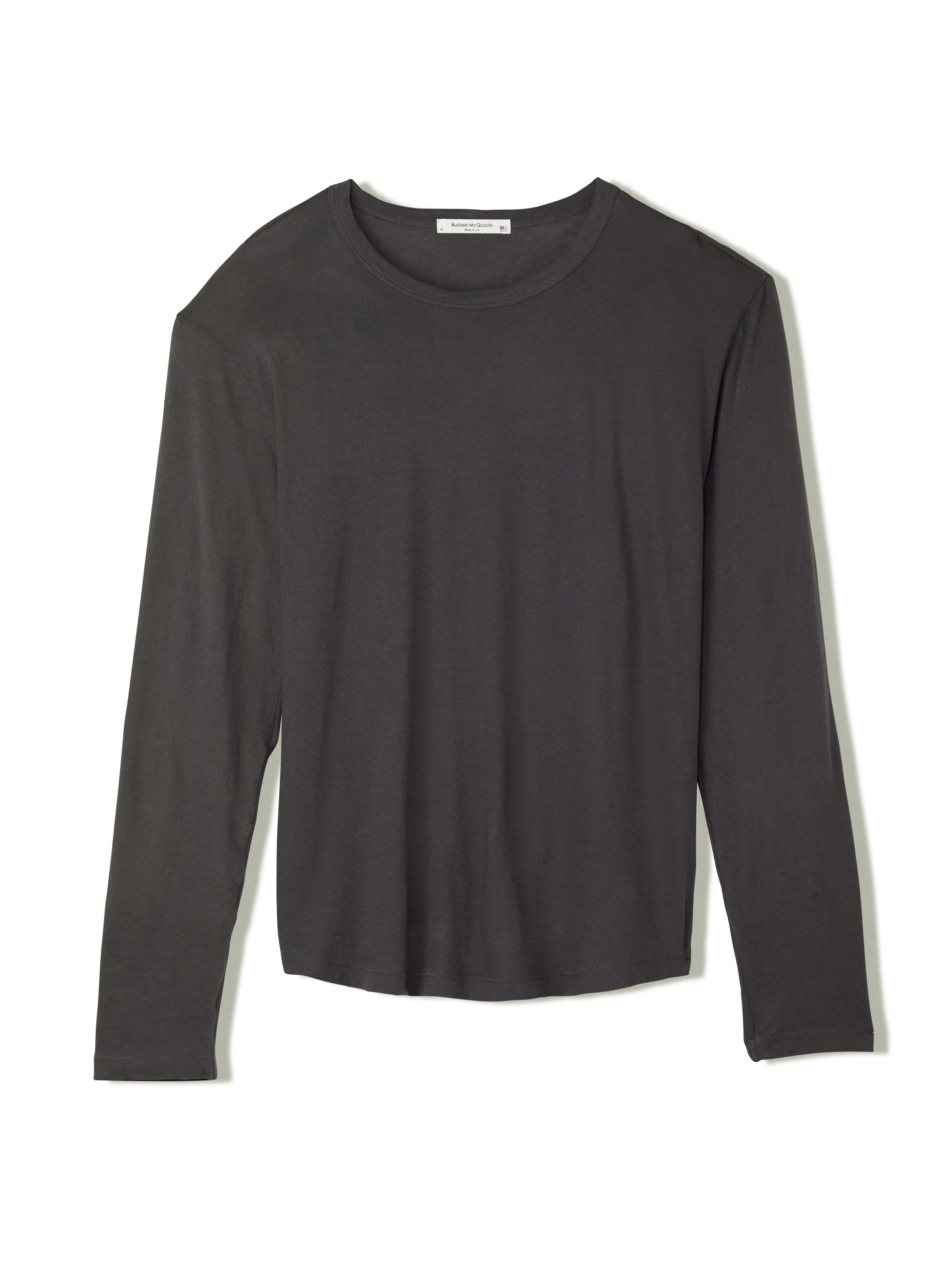 men’s cotton cashmere long sleeve - carbon